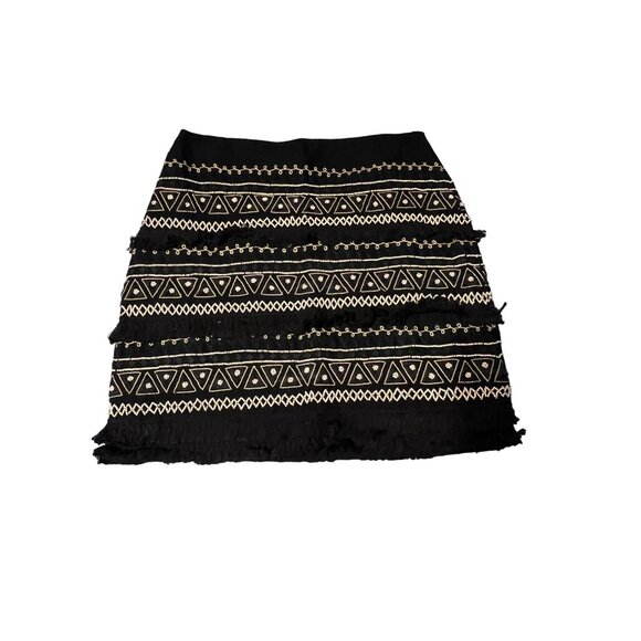 ANTHROPOLOGIE Chloe Oliver FRINGE BEADED SKIRT Women's Size Small New with Tags - Picture 5 of 13
